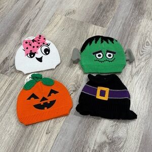 Halloween Kids Costume Hat Set - Ghost, Pumpkin, Frankenstein